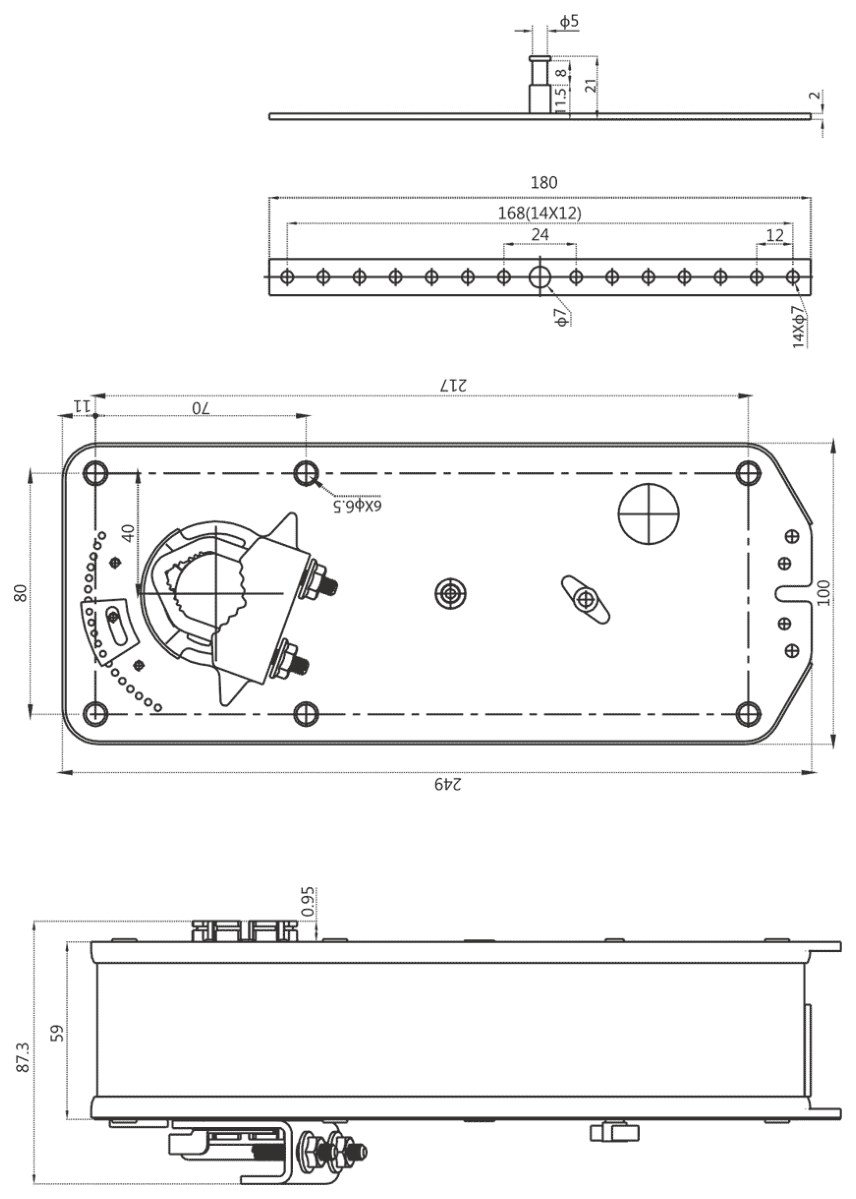Электропривод Нанотек NF 230 B (15 Н·м, с возвратной пружиной)